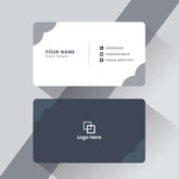 Two modern professional business cards with contact details